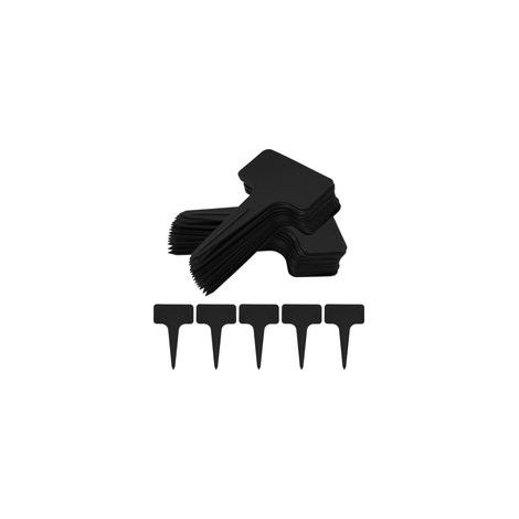 (noir)Lot de 100 étiquettes pour plantes En plastique Pour l'extérieur Résistantes aux intempéries 10 x 6 cm Pour légumes, fleurs, plantes en pot, herbes (1/5)