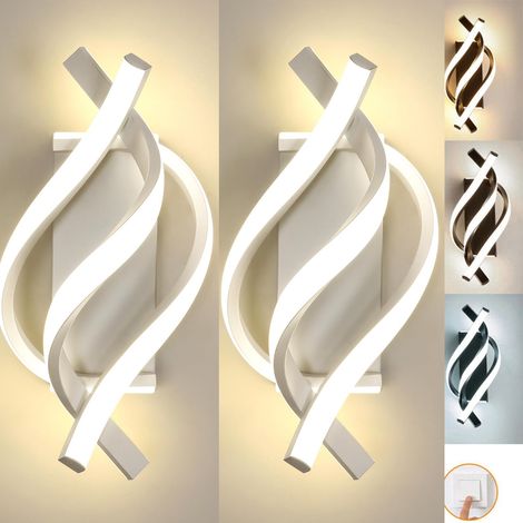 (Blanco)Aplique de pared para interior de 18 W, lámpara de pared LED moderna en espiral, temperatura de color ajustable de 3000 K a 6500 K,para balcón (1/5)