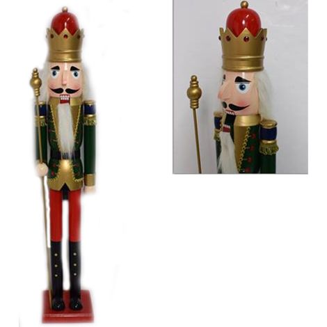 Soldato schiaccianoci in legno mt1 per decorazioni di natale collezione addobbi Soldatini idea regalo grande ben rifinito (1/5)