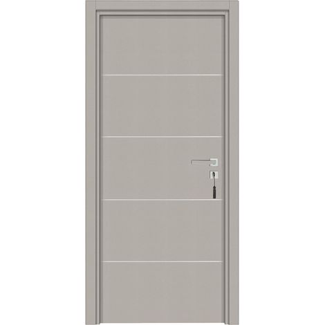 Bloc-porte pose fin de chantier collection PREMIUM Seymour, H.204 x l.93 cm, aspect cuir argile, réversible  - Reivilo
