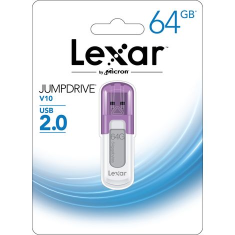 Lexar JumpDrive V10 USB-Stick 64 GB USB Typ-A 2.0 Violett, Weiß (1/2)