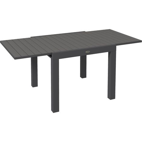 Table à manger 81162 x 80 x 75 cm structure extensible table repas 6 places aluminium finition grise charge jusqu’à 70 kg (1/4)