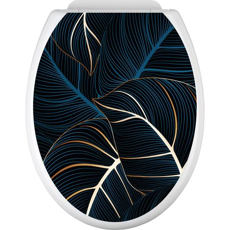 Stickers Abattant WC - Feuilles - 35x43 cm - Adhésif BRILLANT (1/2)