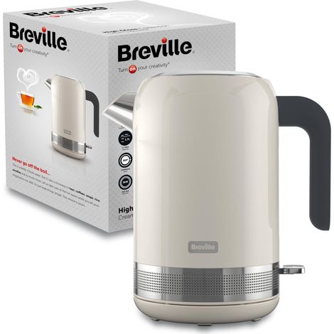Bouilloire électrique 1,7 litre Ébullition rapide de 3 kW Crème et plastique (1/5)
