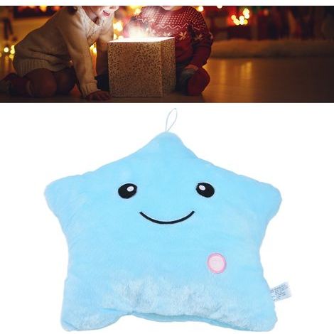 Luminous star-shaped pillow, soft, shiny plush for party or everyday decoration (1/5)