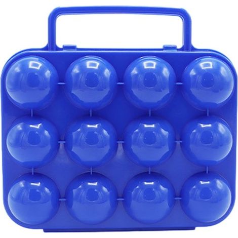 Porte-œufs de camping portable pour 12 œufs, boîte avec poignée de transport, boîte de rangement pour œufs, conteneur, plateau à (1/5)