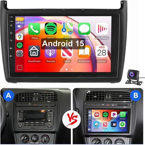 Pour VW Polo 6R 6C V 2009-2017 Android 15 Autoradio Apple Carplay WIFI GPS 2+64G CAM
