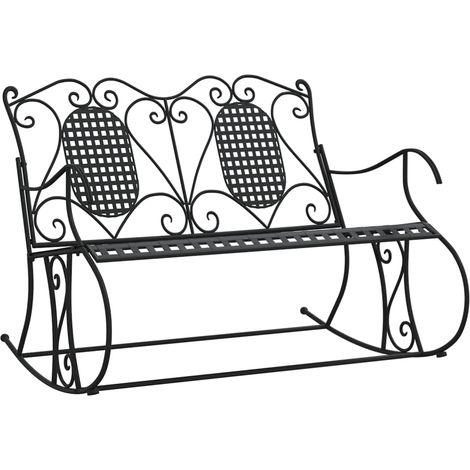 Banc à bascule 2 places 113cm Noir Acier (1/5)