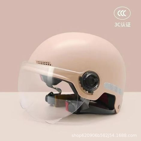 Casque de moto demi-masque vintage de style allemand avec visière, homologué adapté aux voyages et à la randonnée, tailles 55-75 cm (1/3)