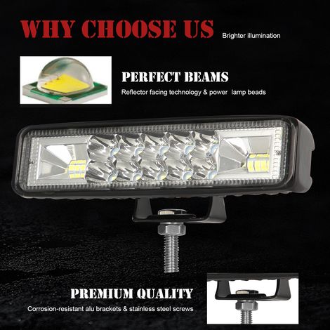 2 pezzi 6 pollici LED Pods barra luminosa 60W lavoro guida nebbia impermeabile inondazione e spot luci combinate per camion fuoristrada ATV UTV rimorchio