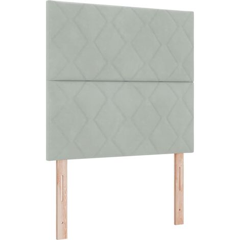 Maison Exclusive - LED Boxspringbett mit Matratze Hellgrau 90 x 2