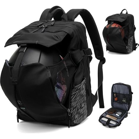Motorradrucksack wasserdicht mit Helmhalterung und Laptopfach (1/5)