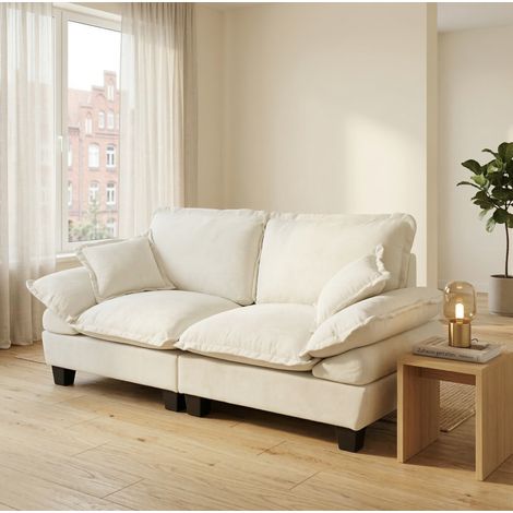 sofá 2 plazas chenilla con brazos extraíbles 194 cm OKMYHOME (1/5)