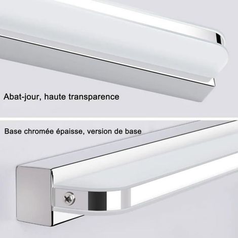 Lampe miroir salle de bain, 42cm 9W Pour La, Lampe Led 230V 4000K Lampe IP44 Etanche (Blanc Naturel) (1/4)