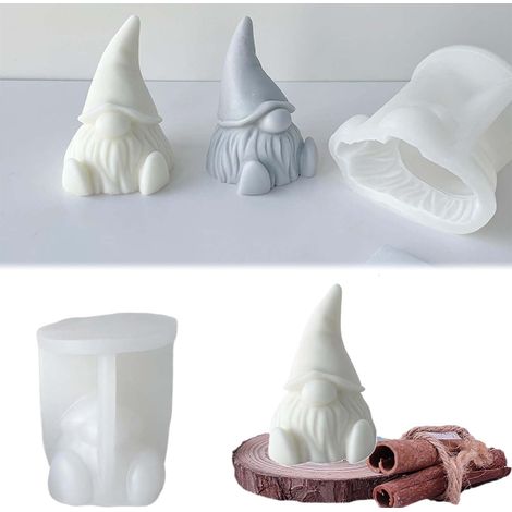 Moules en silicone Moules à couler Lutins, Noël Moules en silicone Lutins DIY Noël Moules à bougies, Moule en silicone 3D Père Noël Moule à couler Lutins Plâtre pour Noël, Halloween (1/5)