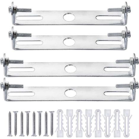 Pack de 4 supports d'éclairage en acier au carbone – Rosace plafond universelle – Fixation robuste avec vis et écrous (1/5)