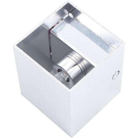 Applique murale LED argentée 3W, éclairage cube vers le haut et vers le bas, blanc chaud (1/4)
