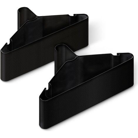 Lot de 50 Cintres, Plastique robuste, Design renforcé, Noir, Pour adulte (1/5)