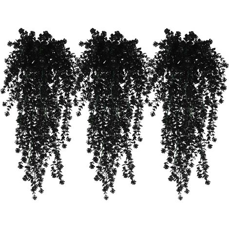 Fausses plantes artificielles suspendues, 3 pièces, fleurs simulées, résistantes aux UV, adaptées au balcon de la terrasse du porche de la maison (1/5)