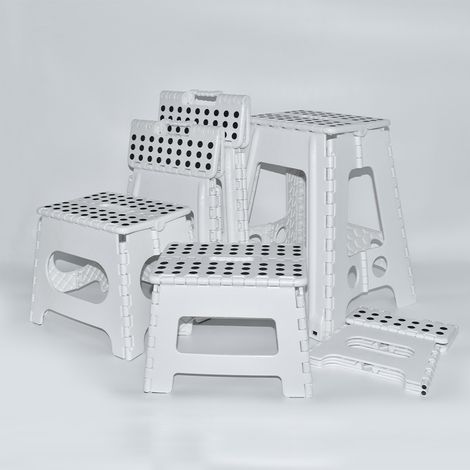 tabouret pliable en plastique epais 9 pouces pour enfants et adultes petite chaise domestique portable pour exterieur et peche avec poignee (1/2)