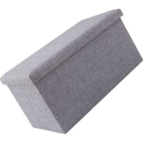 Faltbarer Aufbewahrungshocker aus Stoff, ausziehbare Fußstütze, graue multifunktionale Aufbewahrungsbox für Wohnzimmer und Schlafzimmer (1/5)