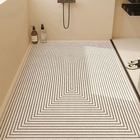 Tapis de douche antidérapant, 90 x 90 cm, séchage rapide, en PVC souple et doux avec trous d'évacuation, idéal pour les zones humides.