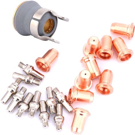 22 consommables pour torche de découpe plasma PT60 PT40, pointe de 1,0 mm, électrode de protection, coupelle, entretoise. (1/5)