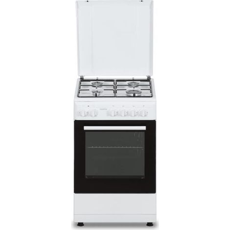 Oceanic – Cuisinière à gaz 4 feux – Four à gaz 45L – Dimensions L49,8 x P61 x H86 cm – Couleur blanche