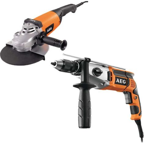 Trapano elettrico a percussione AEG 1100W 2 velocità SB2E 1100 RV - smerigliatrice elettrica 2200W 230mm WS 22-230 D-SE