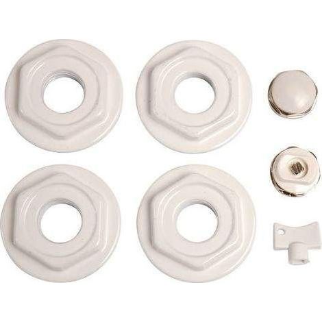 Support de fixation chauffage central – Kit réductions 1/2" avec joint silicone – 4 réductions 26x34 et 15x21 – Pour radiateurs de 1800 à 2000 mm – Global