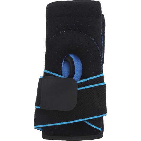 Écharpe de soutien du genou sportive bleue, compression pour course à vélo, protection articulaire manchon ajustable (1/5)