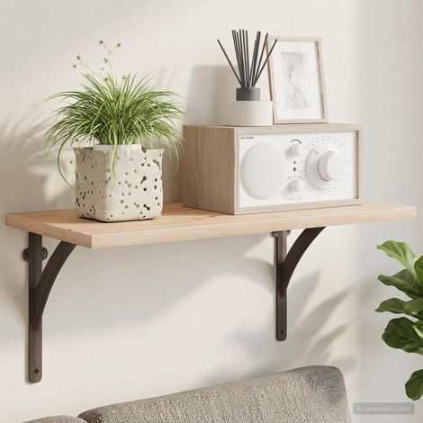 vidaXL Soportes para estanterías de pared 2 uds. Marrón antiguo (1/5)