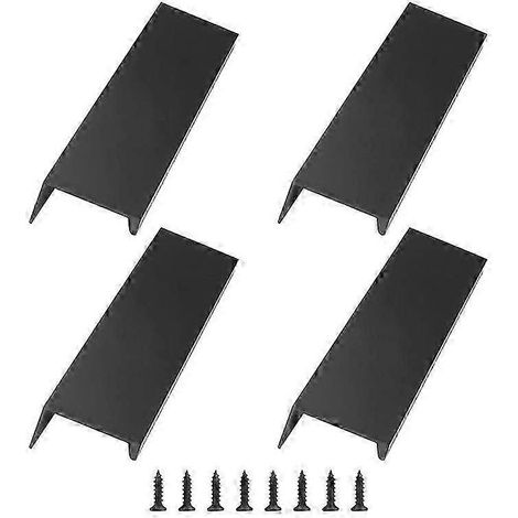 4 Stück Finger Edge Pull Silber Verdeckter Griff Schwarz-JXLGV (1/5)