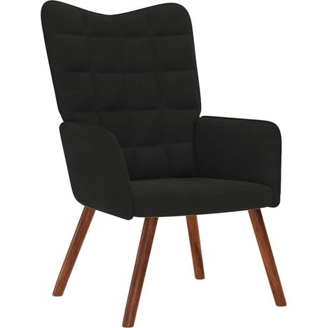 vidaXL Sillón de relax de terciopelo negro (1/5)