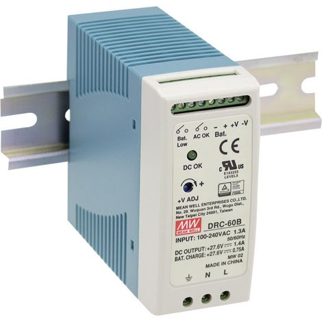 MEAN WELL DRC-40A Hutschienen-Netzteil (DIN-Rail) 13.8 V/DC 1.9 A 40 W Anzahl Ausgänge:2 x Inhalt