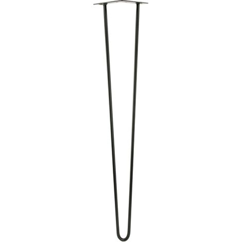 Pata para mueble loft Hairpin, negro mate, altura 71 cm - 2 varillas (1/4)