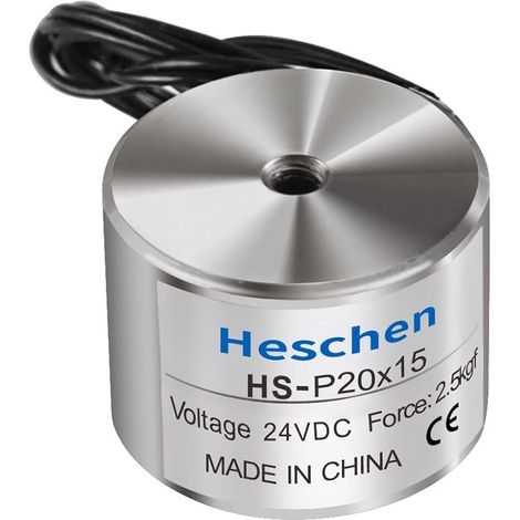 Électroaimant Aimant solénoïde P20/15, diamètre extérieur: 20 mm, DC 24 V, 2.5 kg/2,5 kilogram
