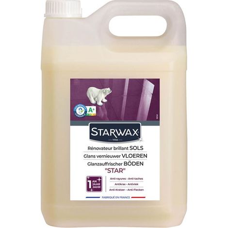 Starwax – Cire ionisée pour sols carrelés 5L – Résistance renforcée contre l'usure et les taches – Brillance pour carrelages non émaillés et marbre (1/6)
