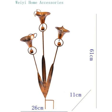 Vintage dekoratives Schmiedeeisen-Glockenspiel mit Hufeisen-Motiv - Gartenstab für Außenbereich, Hof und Blumentopf-lsw (1/5)