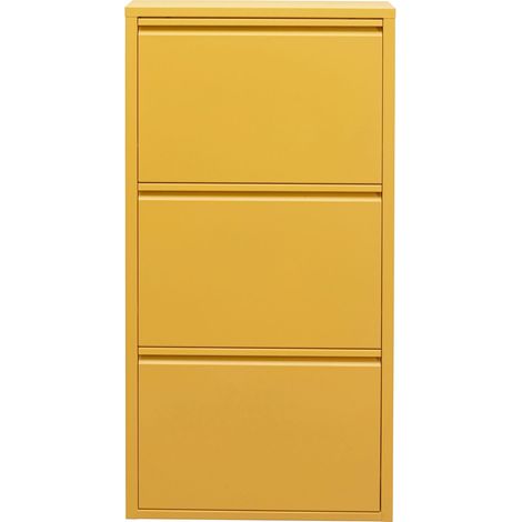Kare Design scarpiera Caruso, giallo, 3 ante per max. 6 paia, salvaspazio, 103x50x15cm, corridoio, ingresso, stile minimalista, design e praticità (1/5)