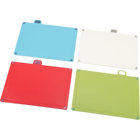 Planche à découper en plastique 4 couleurs caoutchouc flexible avec support de rangement (1/5)
