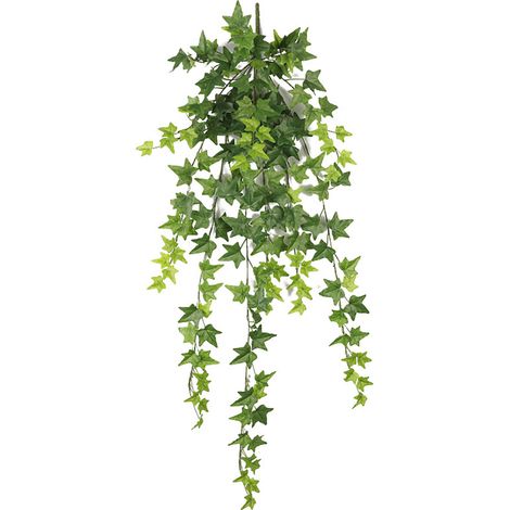 Lierre artificiel de patate douce, 97 cm de long, plante suspendue, feuilles résistantes à la décoloration, pour décoration intérieure, mariage, vert (1/5)