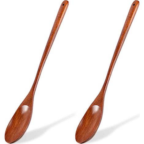 Cuillère En Bois - Longue Poignée - Pour Casseroles Antiadhésives - Cuisine Familiale - 1 Pièce