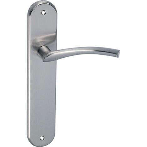 Juego manillas zamak níquel satinado placa ovalada 250mm (1/5)