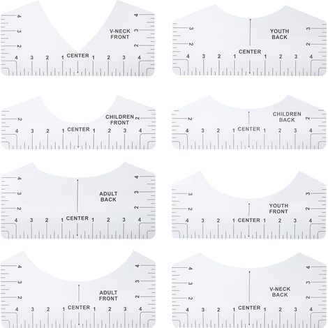 Tshirt Guide Ruler Alignment Tool Round Neck Calibration and Sewing Alignment Guiding For Clothing Design(Transparent ) (1/5)