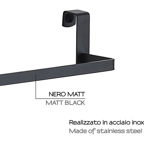 GEDY 21291400000 TOSCA Toallero Colgable Negro Mate - ref: 21291400000