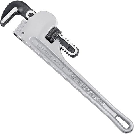 MAXPOWER Pipe Wrench/Spanner， Heavy Duty Aluminum Stillson Plumbing Wrench Straight Pipe Wrench-18-Inch/450mm