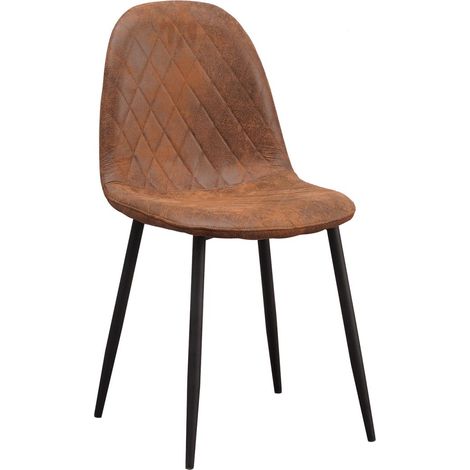 Sillas Comedor - Silla Black Teok Polipiel - Diamante Café (1/3)