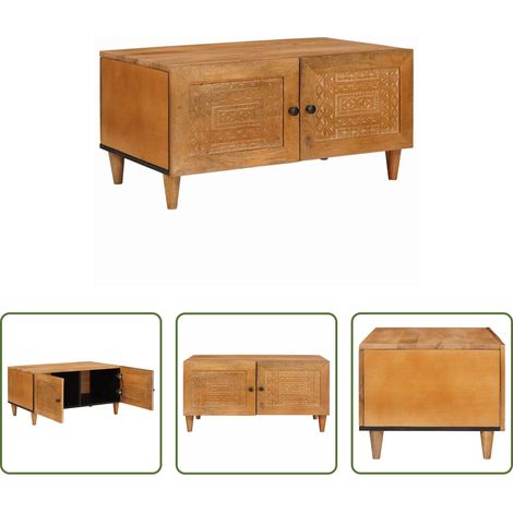 Bois d'acacia - Table basse Marron Clair 80 x 50 x 40 cm Bois d'acacia massif (1/5)