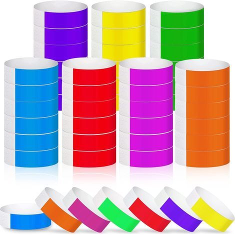 700 Pièces Bracelets d'Identification, 3/4 '' Bracelets Papier pour Événements, Bracelets Neon Imperméable Coloré pour Adultes et Enfants, Scolaires Bars Discothèques de Fête Bracelet VIP (1/5)
